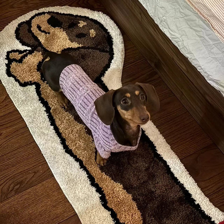 Long Thickened Dachshund Flocking Carpet
