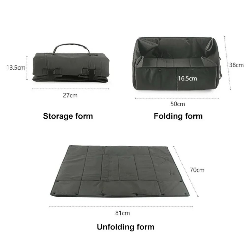 Portable Dog Travel Bed, 3-In-1 Pet Carrier, Mat And Cushion, Collapsible Water And Dirt Resistant Kennel