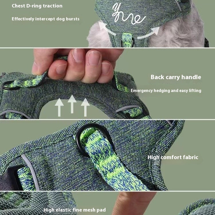 Outdoor Portable Dog Vest-Type Hand Holding Rope
