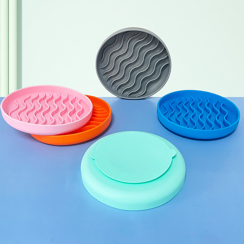 Silicone Pet Slow Food Corrugated Shape Dinner Plate