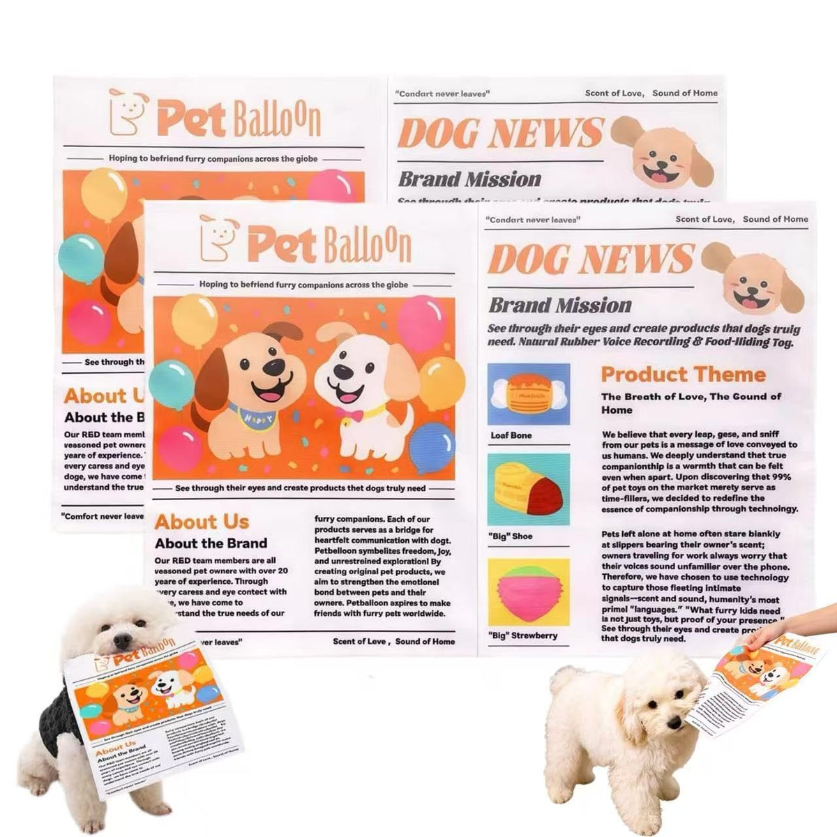 2-Pack Newspaper Crinkle Dog Toy