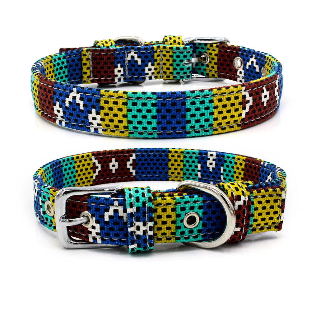 Double Layer Colorful Dog Collar Leash