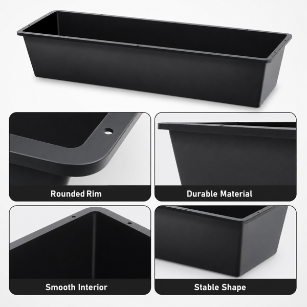 2-Piece Dual-Purpose Plastic Livestock Feed Trough Suitable For Daily Feeding Of Horses, Goats, Pigs And Other Animals Widely Adaptable To H