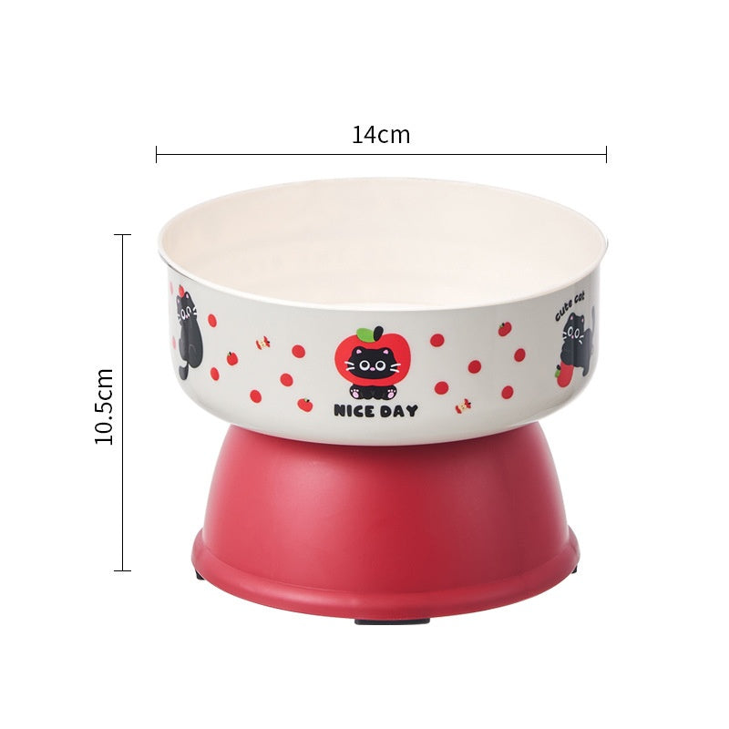 Stainless Steel Tall-Base Neck-Support Large-Capacity Pet Feeder
