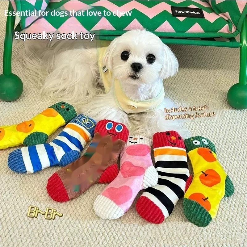 Pet Food-Dispensing Chew Toy With Squeaker