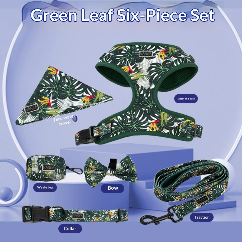 Dog Leash Harness And Collar Set