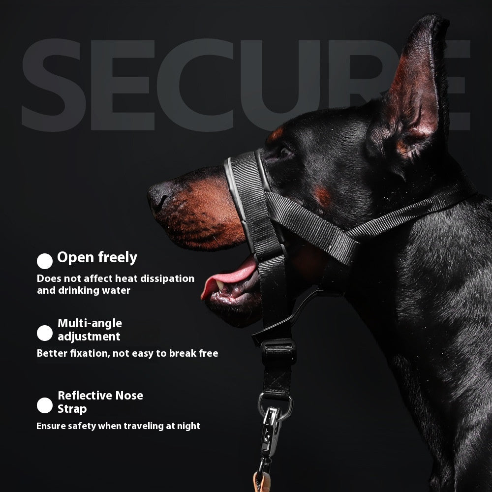Adjustable Leather Anti-Bite Dog Muzzle