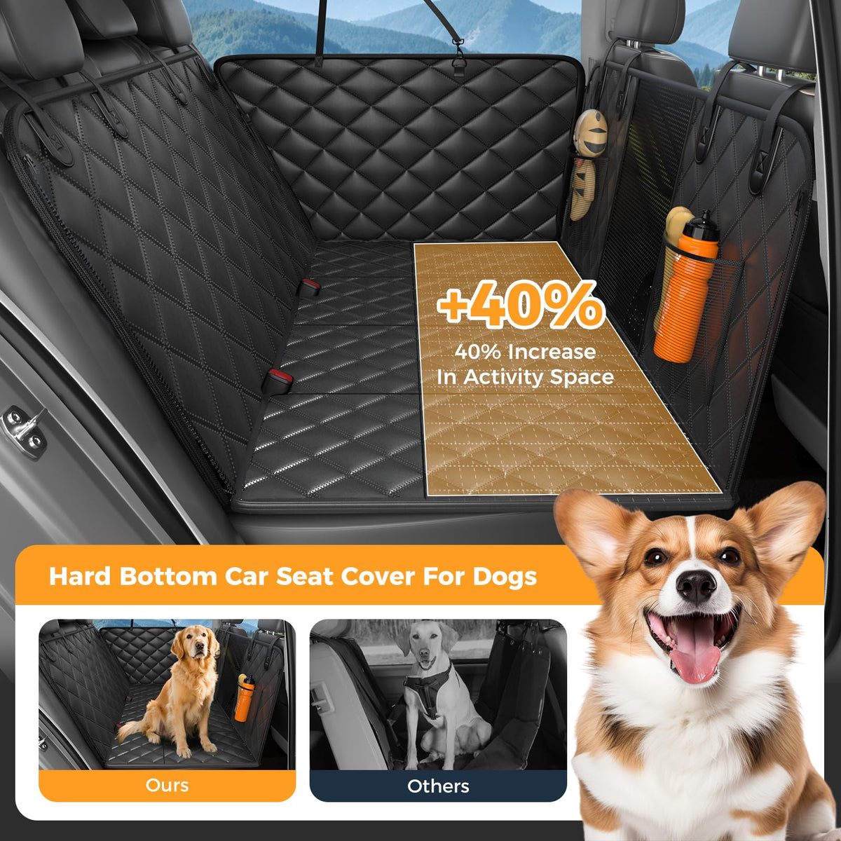 Hard Bottom Dog Car Seat Cover
