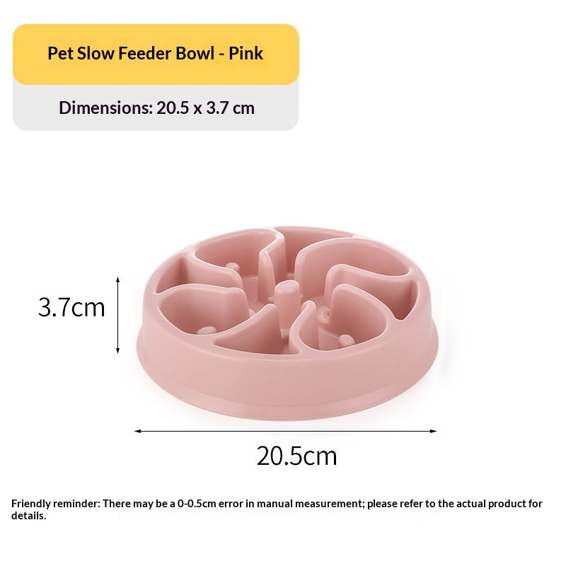 Plastic Anti-Choking Slow-Feeding Pet Bowl