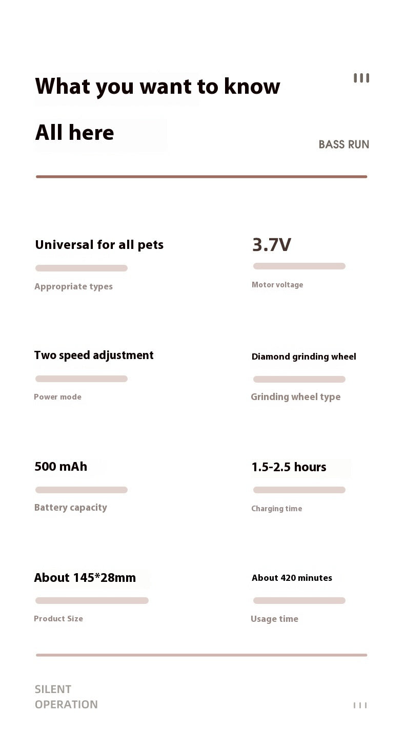 Rechargeable USB Dog Nail Trimmer