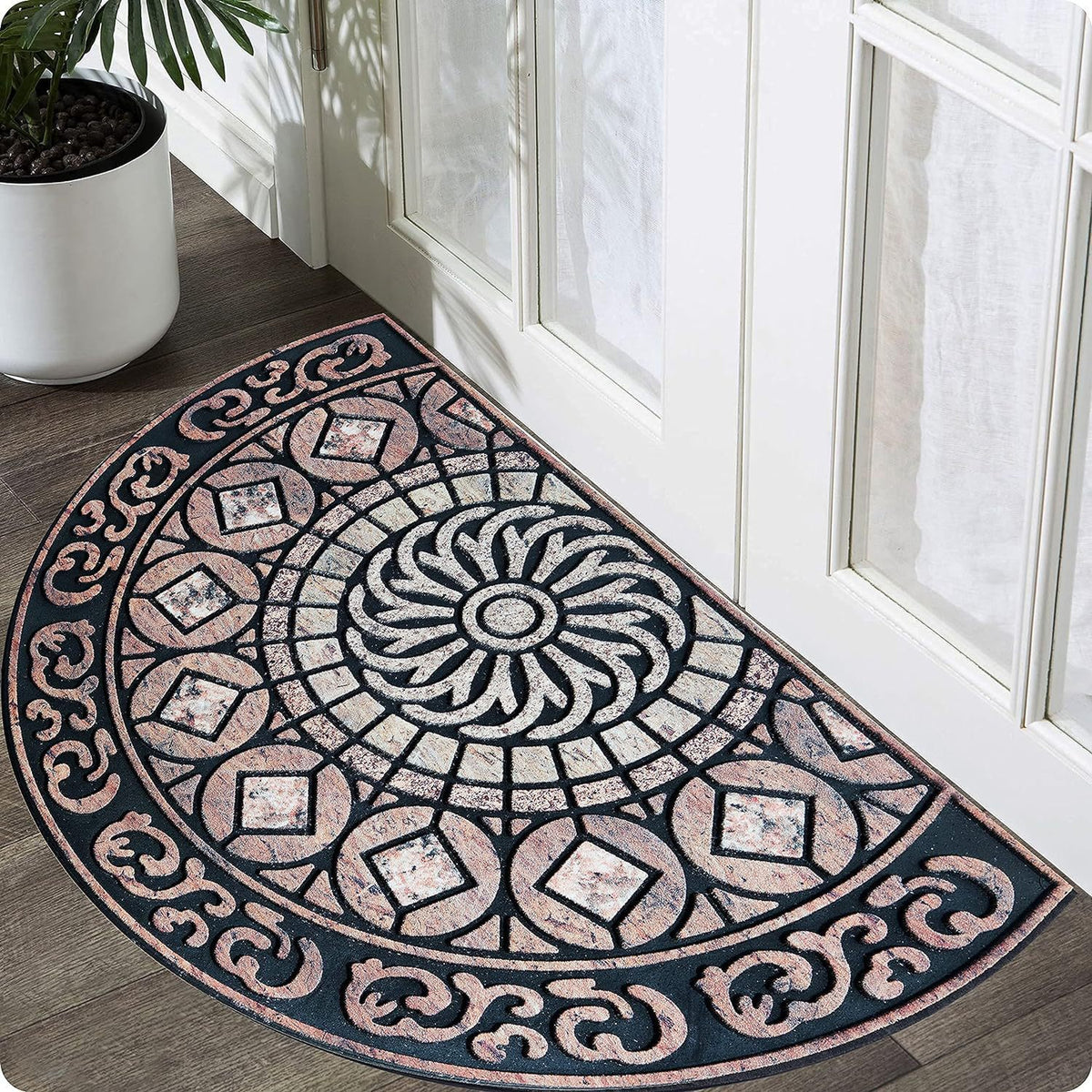 American-Style Semi-Circular Household Entrywaybathroom Absorbent Non-Slip Doormat