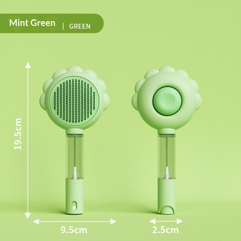 Self-Cleaning Dog Grooming Brush with Spray