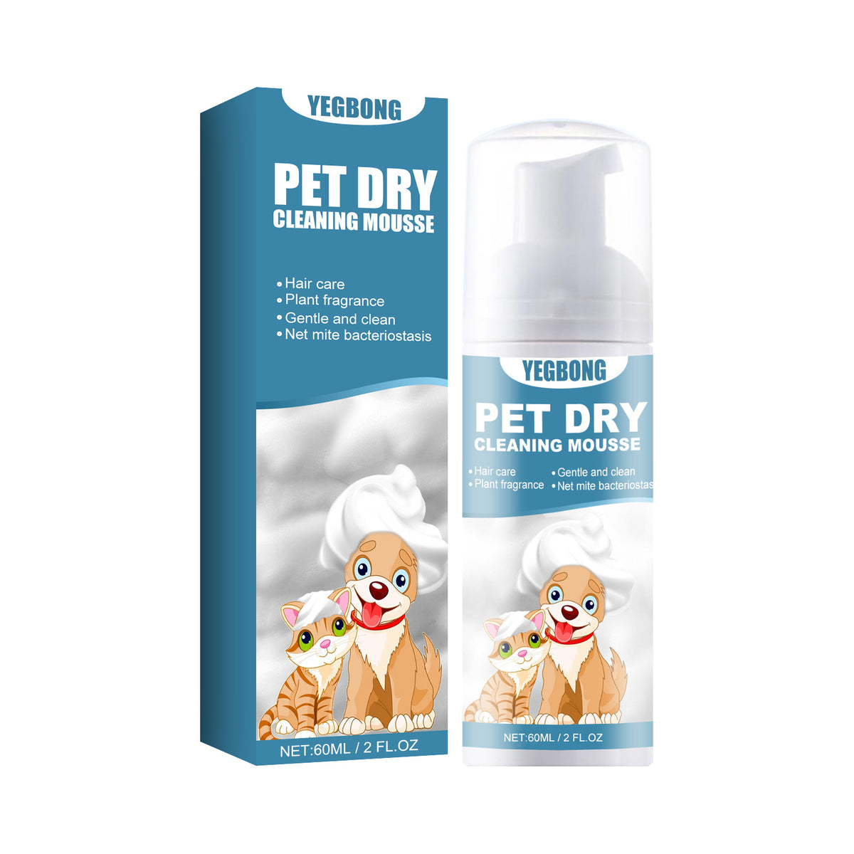 No-Wash Mousse Shampoo for Kittens and Dogs
