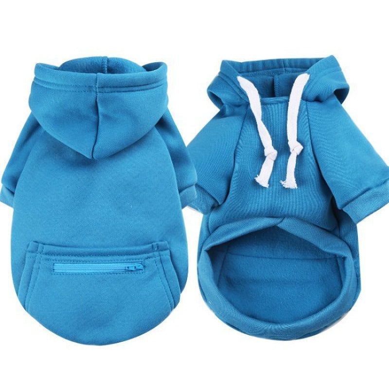 Pet Clothes New Small Medium Zipper Pocket Sweatshirt