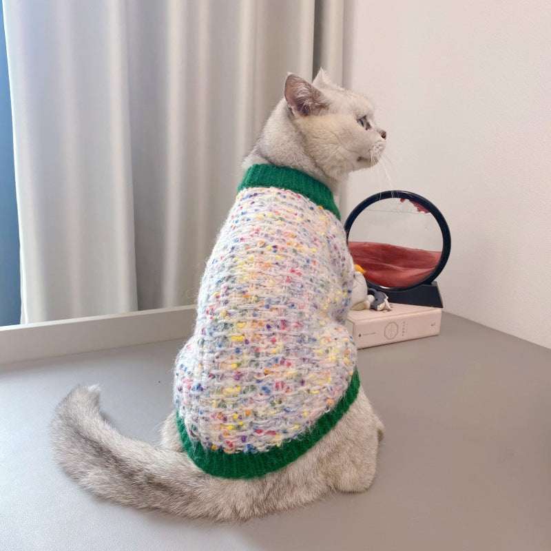 Color-Block Dog Cardigan Sweater