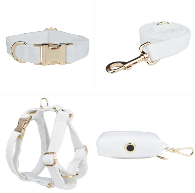 Fabric Velvet Pet Collar Walk Set