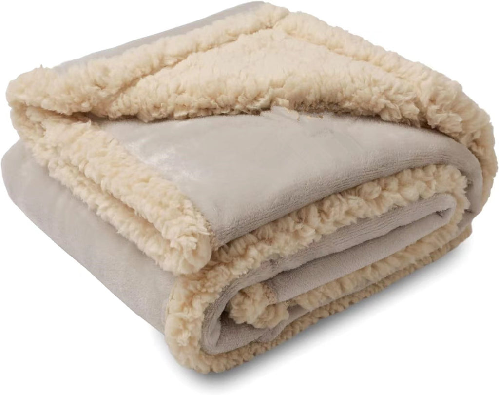 Flannel Cotton Wool Sherpa Pet Blanket