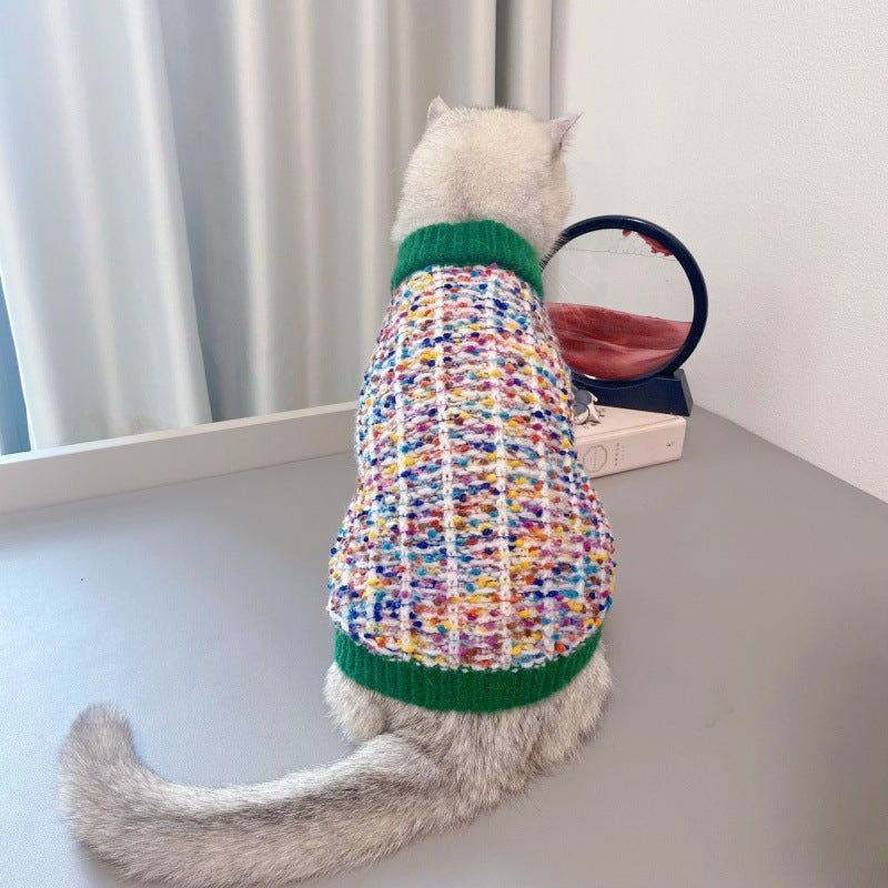 Color-Block Dog Cardigan Sweater