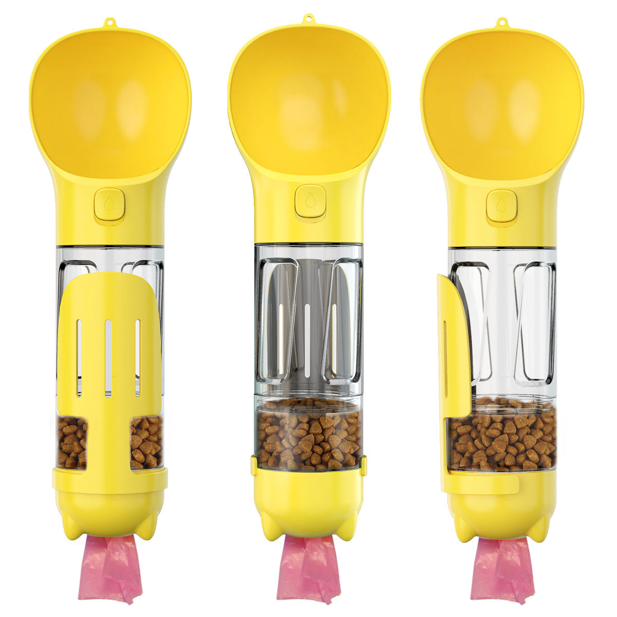 300 500Ml Portable Multifunction Dog Water Bottle Food Feeder For Big Dogs 3 In 1 Poop Dispenser Puppy Pet Travel Drinking Bowls