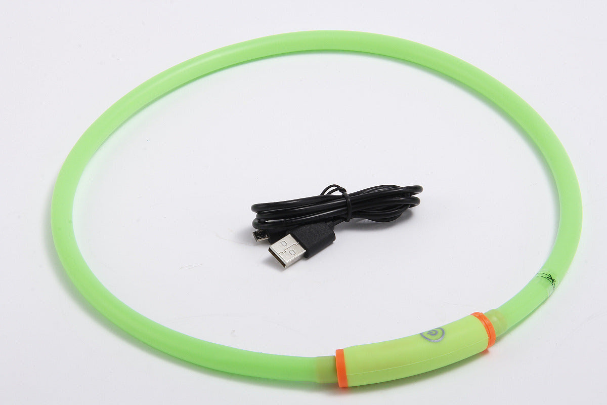 Round Tube Waterproof Led Luminous Pet Dog Collar