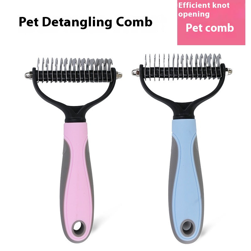Double-Sided Stainless Steel Pet Hair Unknotting Comb