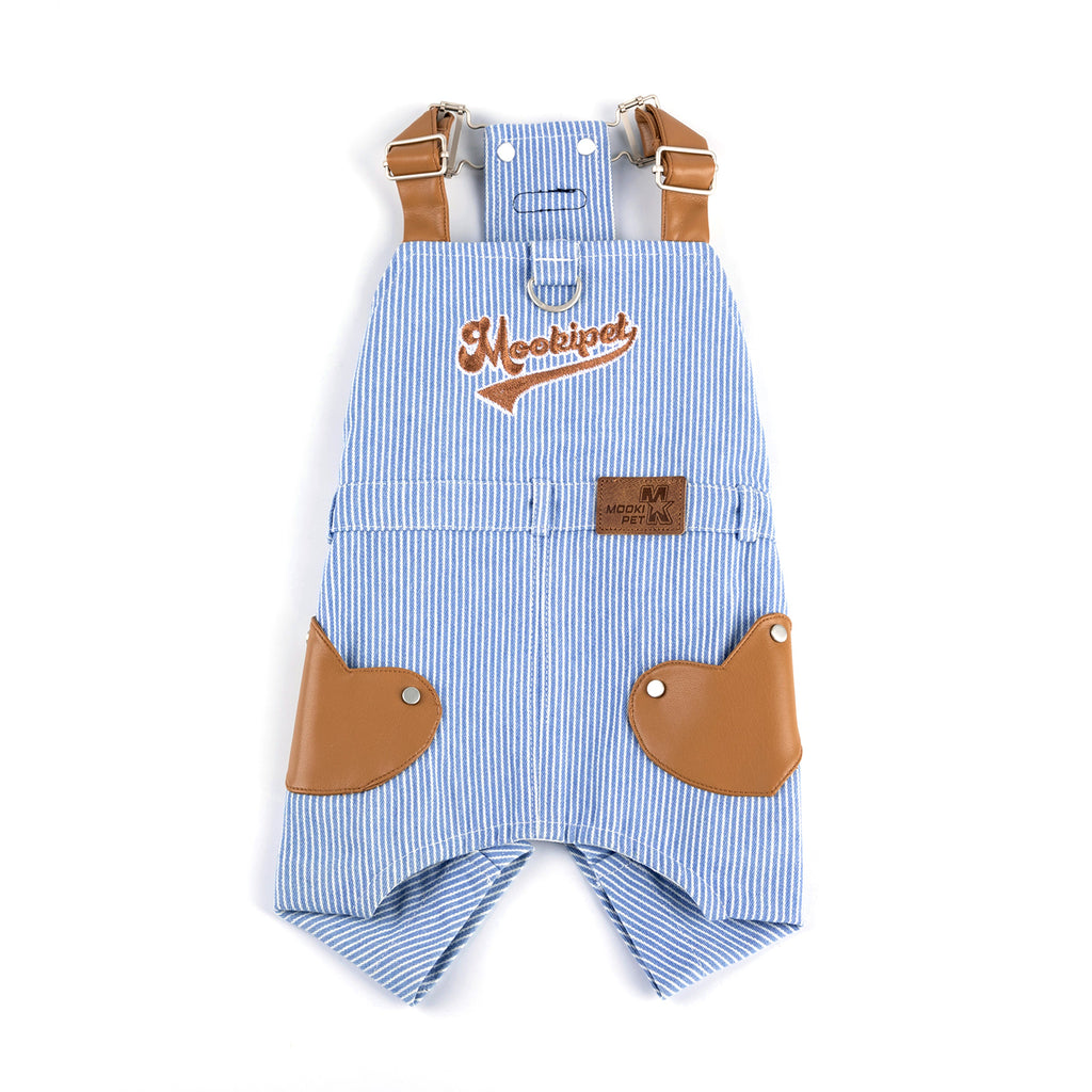 Blue Pet Suspender Pants Set