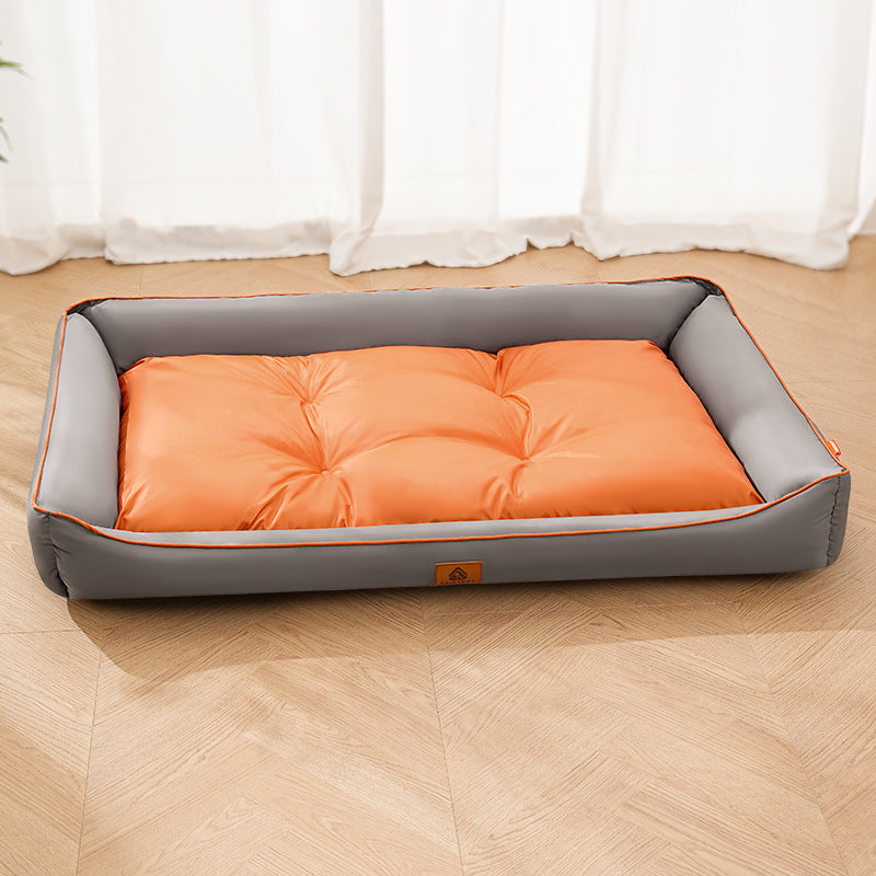 Oxford Fabric Waterproof Dog Bed Color-Block Dog Mat All-Season Pet Nest Cool Square Dog Sleeping Pad