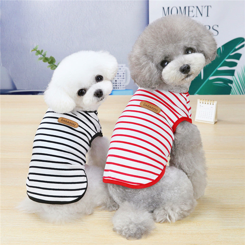 Spring And Summer Casual Striped Pet Vest