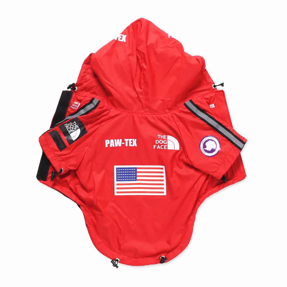 Windproof Rainproof Large Dog Raincoat