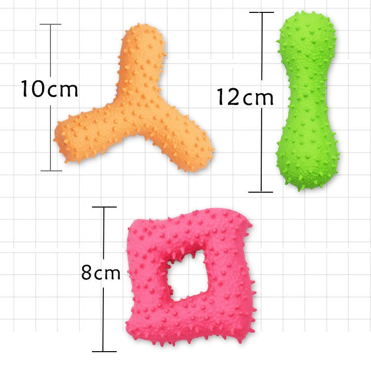 Pet Latex Toys Barbed Bone Sound Toy Tooth Cleaning