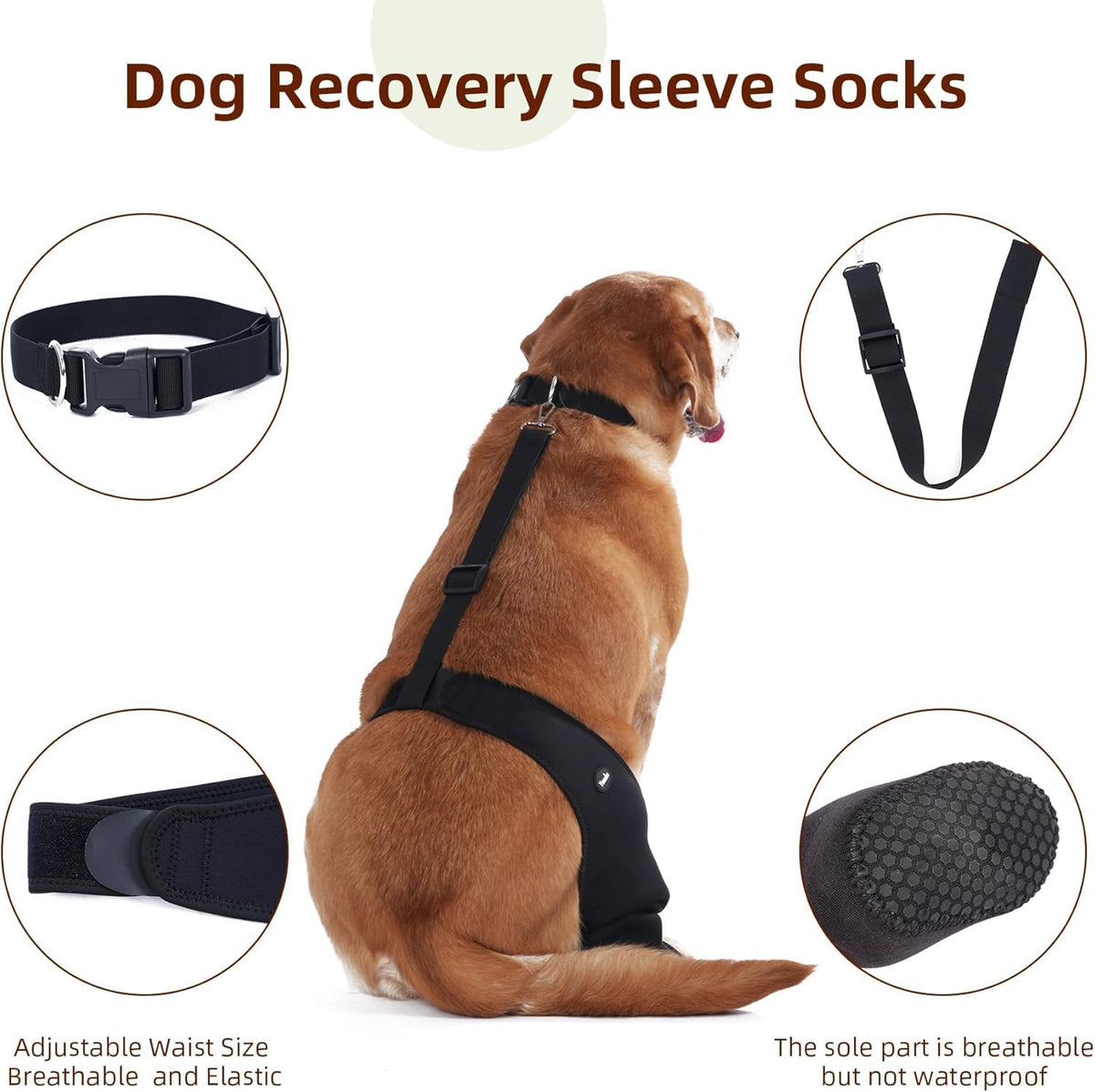 Dog Socks To Prevent Licking Paws , Breathable Leg Sleeve To Stop Licking And Biting, Firm And Secure Adjustable Size Dog Recovery Sleeve So