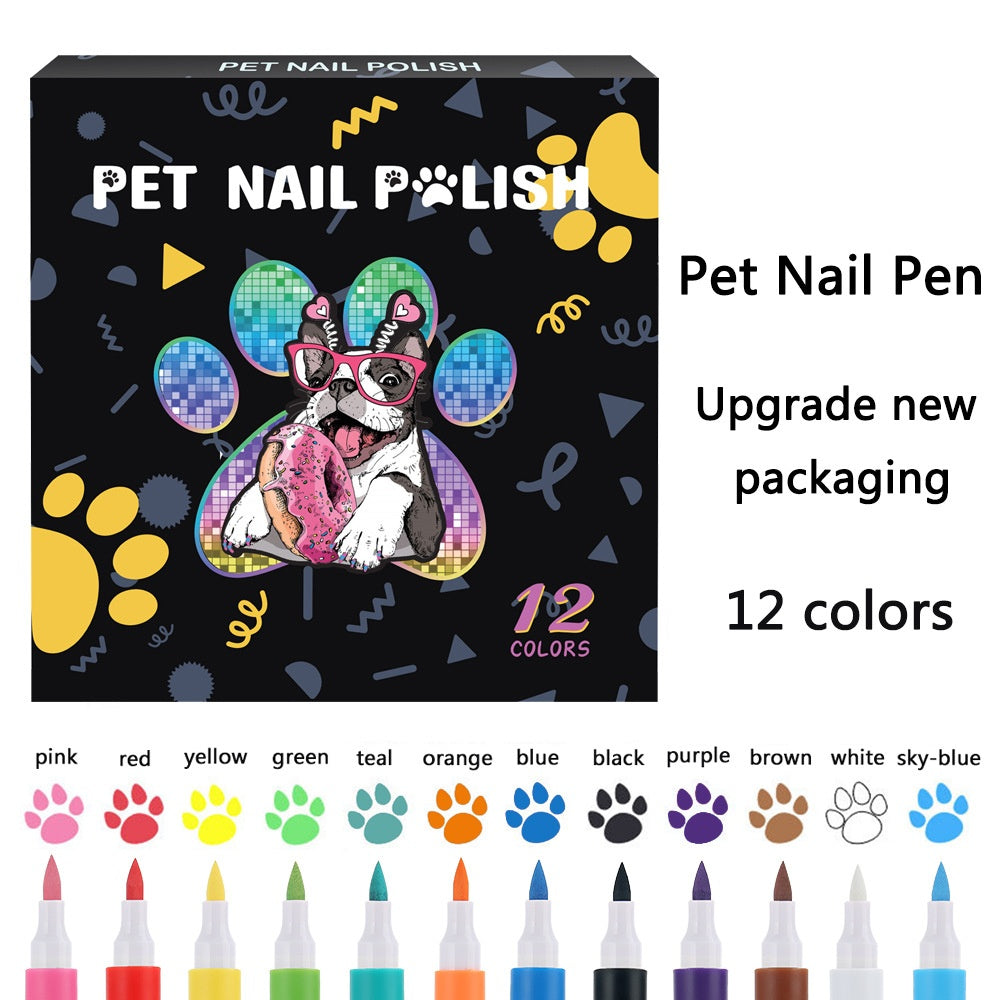 Twelve Color Dog Nail Pen Set