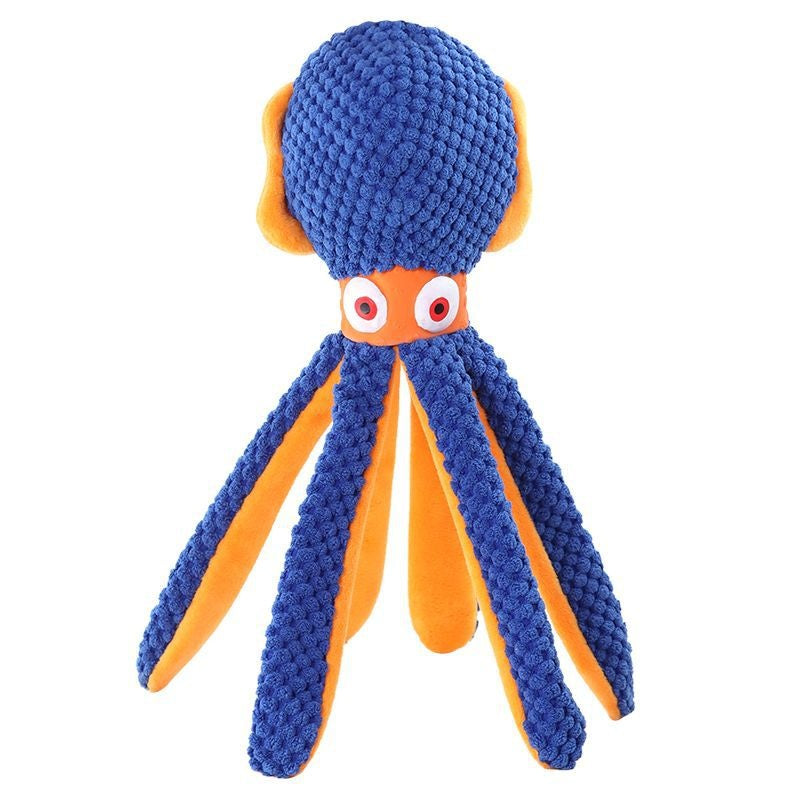 Dog Sound-Playing Toy Interactive Chewable Octopus Plush For Small Dogs To Teethe On