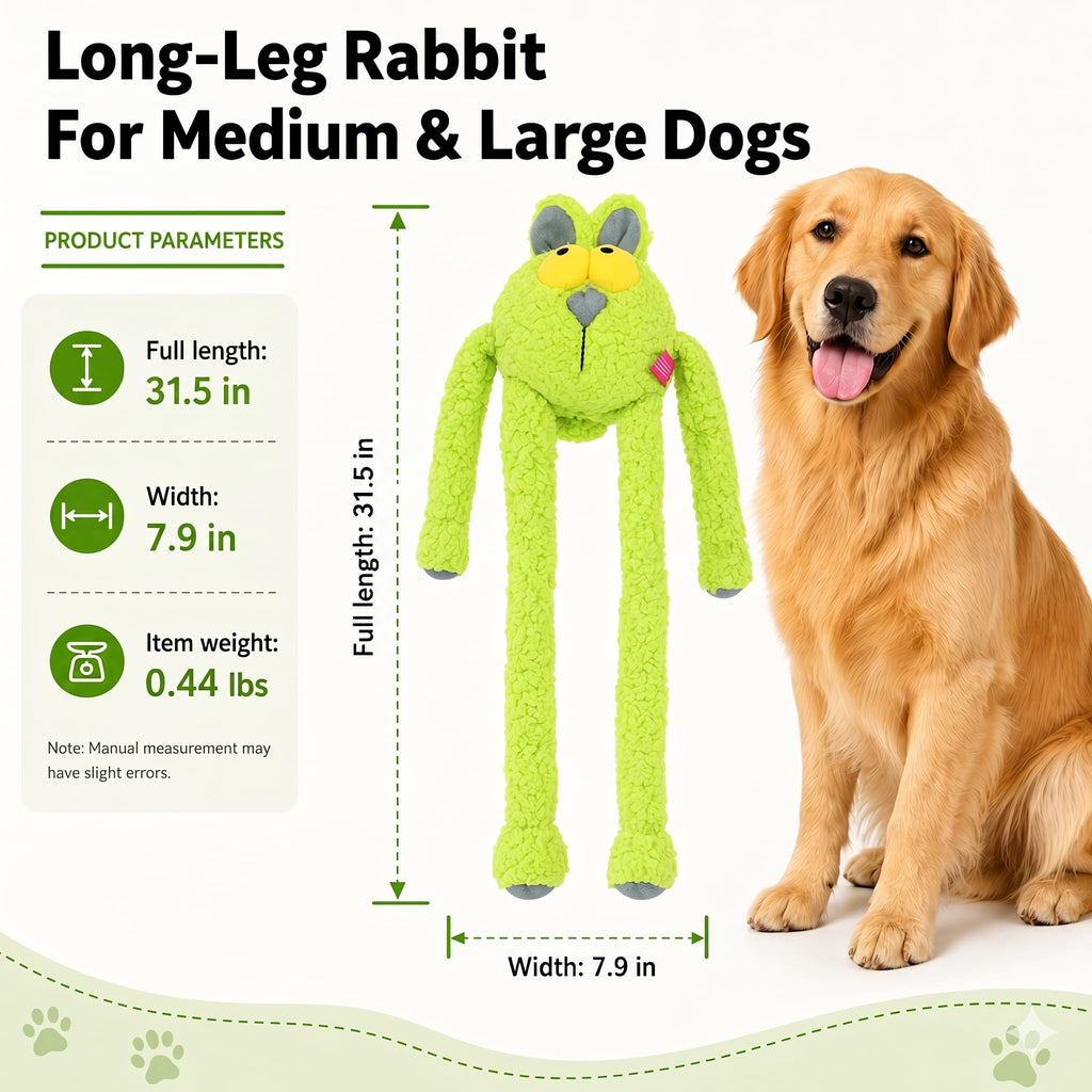 Squeaky Dog Plush Chew Toy, Interactive Tug Squeaky Toy For Chewers, Medium & Large Dogs & Fetch Play, Stuffed Long-Neck Toy With Soft Plush