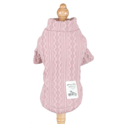 Pure Color Knitted Autumn And Winter Dog Sweater