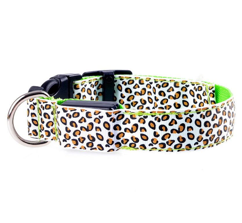 Adjustable LED Leopard Dog Collar