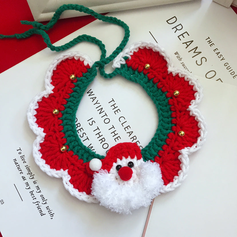 Hand Woven Wool Christmas Pet Collar