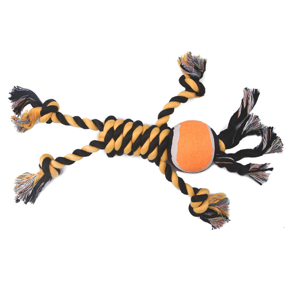 Molar Teeth Cleaning Halloween Dog Chewing Rope Tennis Ball