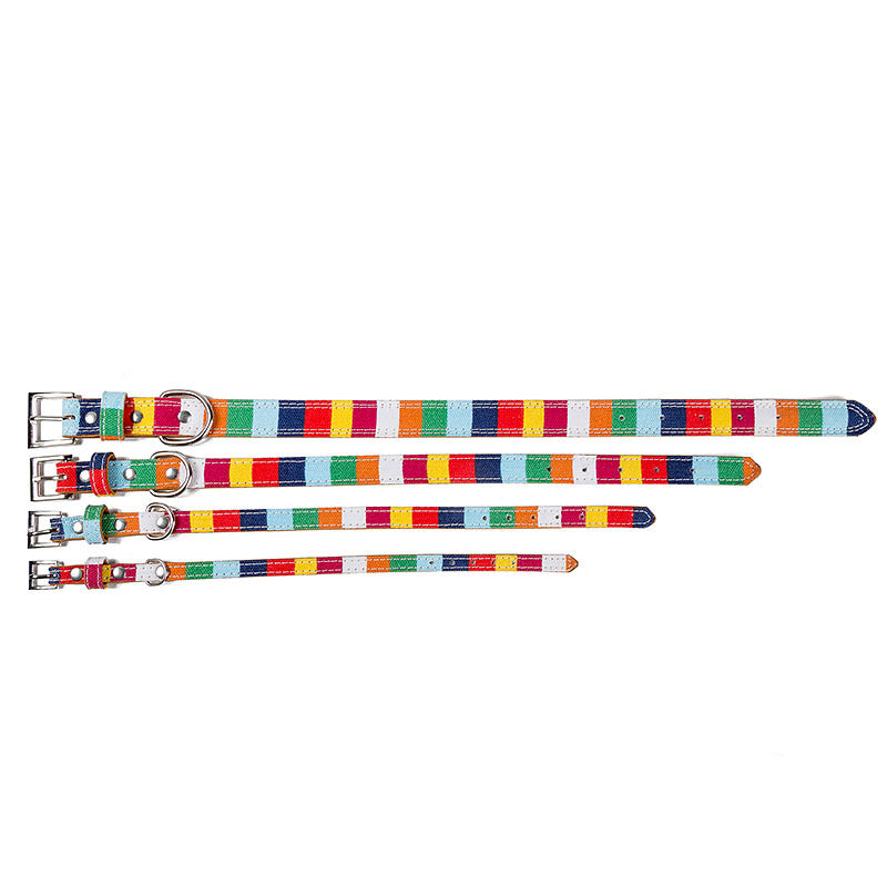 Leather Pet Dog Collar Designer Perro Collar Size S M L Leather Plain Collar For Big Small Dog Colorful Rainbow Pu Dog Collar