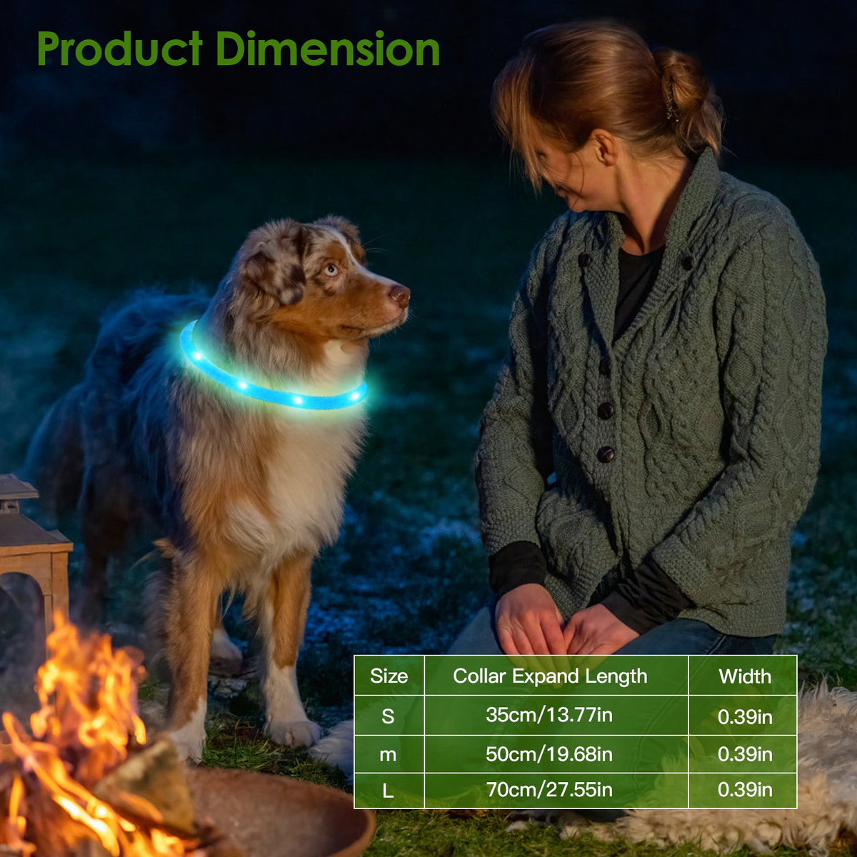 1Pc Usb Rechargeable Led Dog Collar Multi Color Lighting Dog Safety Collar Cuttable Length Glow Dog Collar For Small Medium Large Dog Night