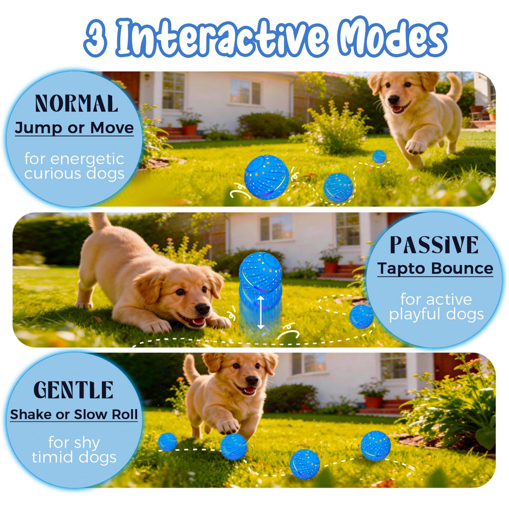 Interactive Rolling Bouncing Dog Ball With LED Lights