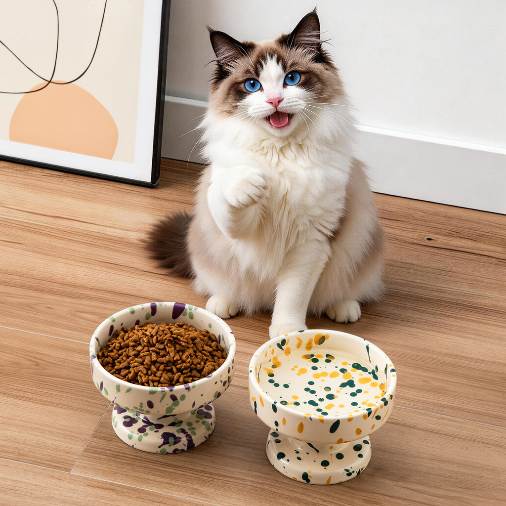 Ink-Splashed High Pet Bowl