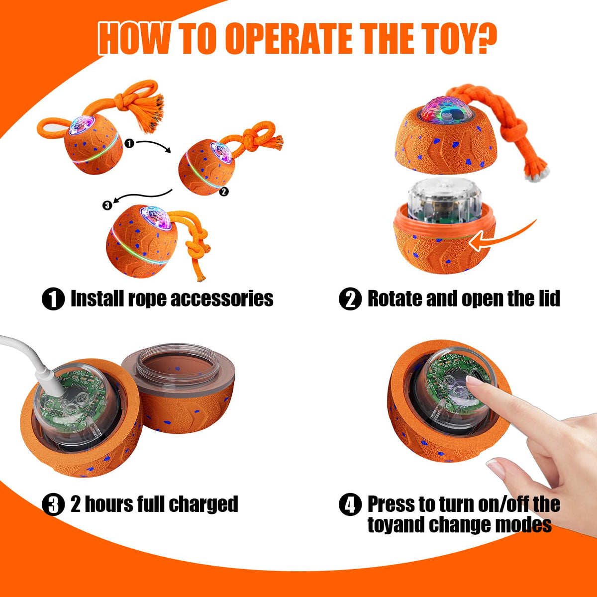Interactive Moving Barking Dog Toy Ball