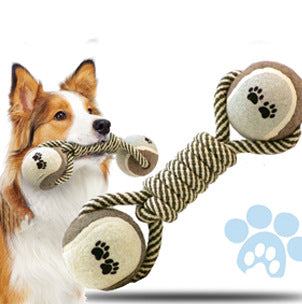 Dumbbell Rope Tennis Ball Teeth Cleaning Toy