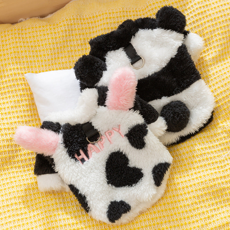 Cute Fluffy Cow-Feet Winter Dog Jacket