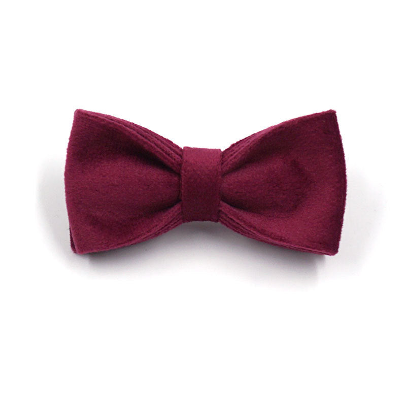 Soft Burgundy Velvet Dog Collar