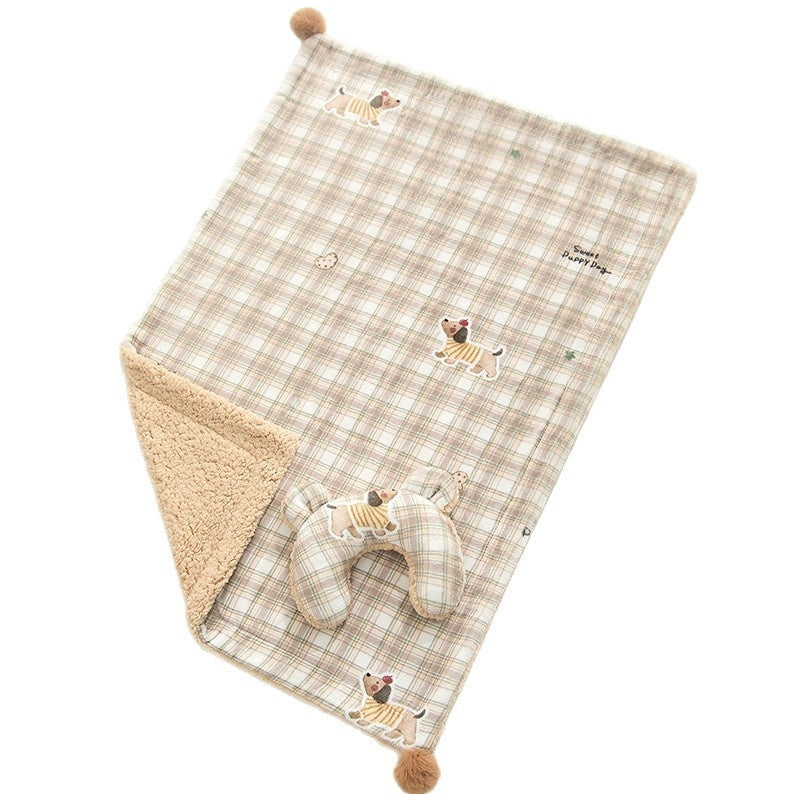 Thickened All-Season Pet Blanket And Pillow