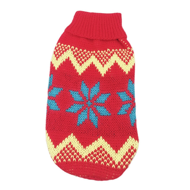 Christmas Knitted Turtleneck Pet Sweater