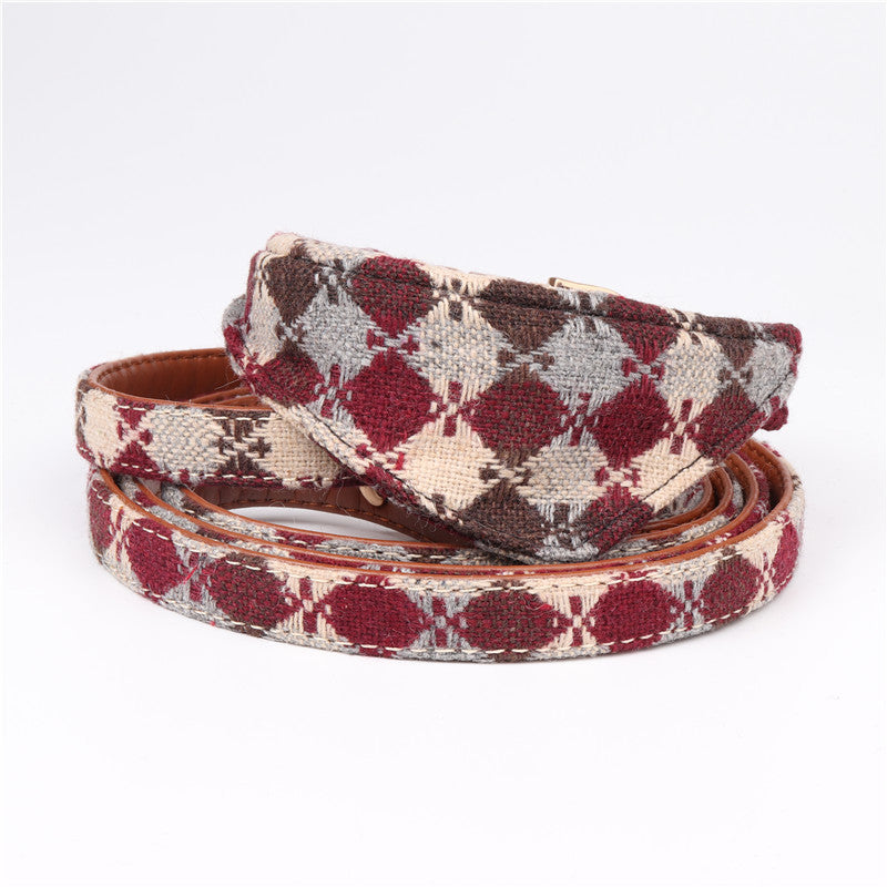 English Pet Dog Bow Collar Triangle Scarf