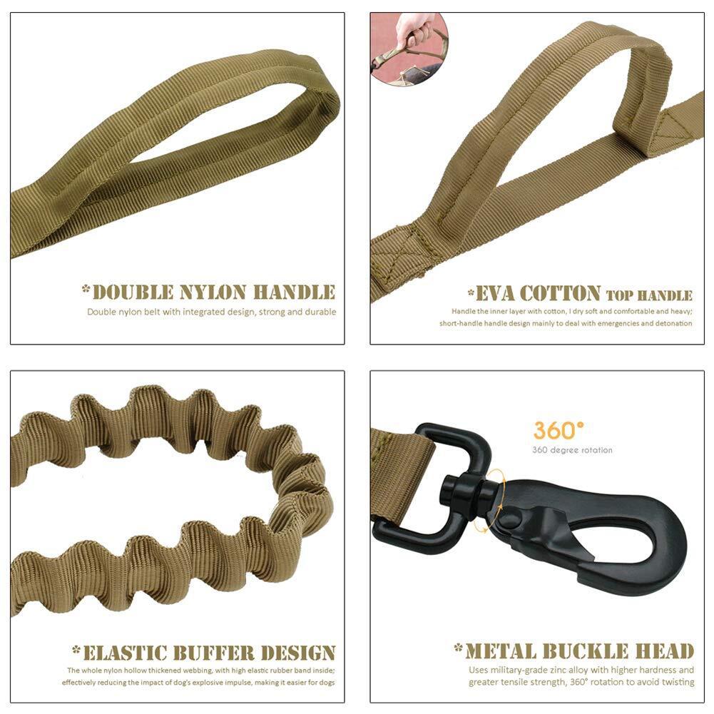Elastic Dog Training Leash With Two Handles